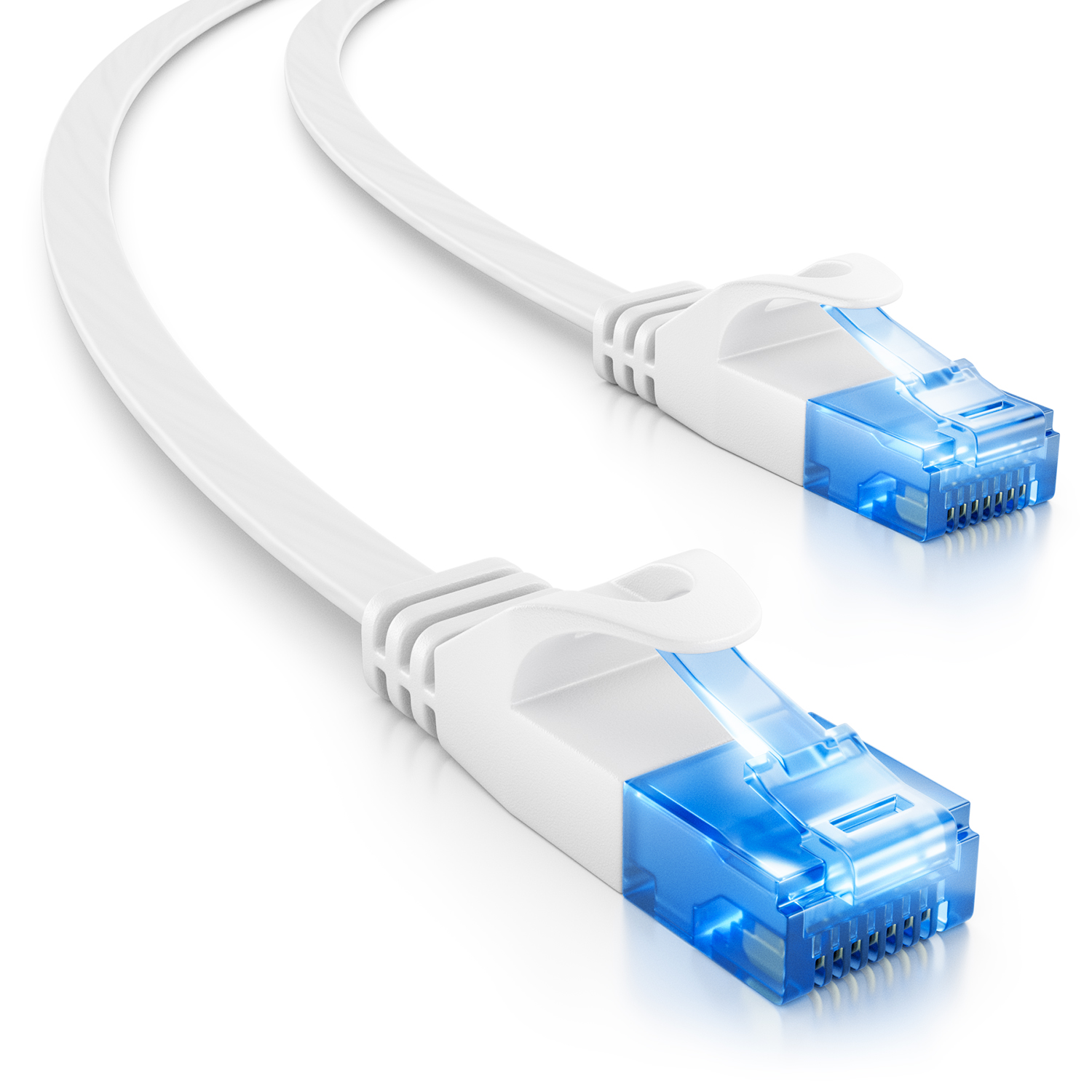 CAT6 CAT7 Patchkabel Netzwerkkabel DSL LAN RJ45 Ethernet Flachkabel 0,25m - 50m