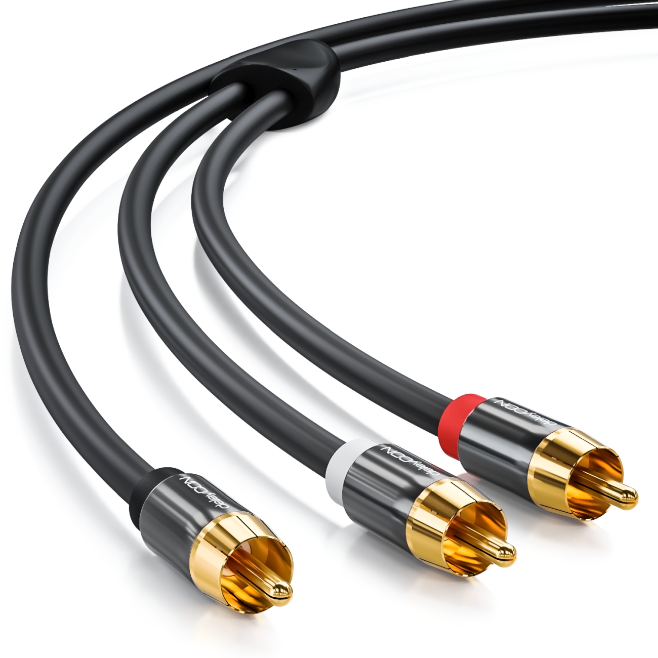 deleyCON 2m Subwoofer Kabel Cinch RCA YKabel HiFi Audio Kabel 3x Cinch