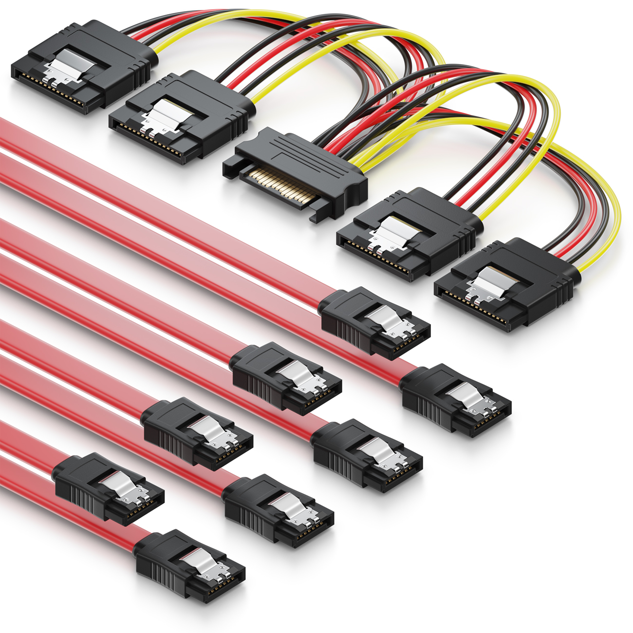 deleycon sata kabel set 4x sata iii kabel strom adapter deleycon sata kabel set 4x sata iii kabel strom adapter