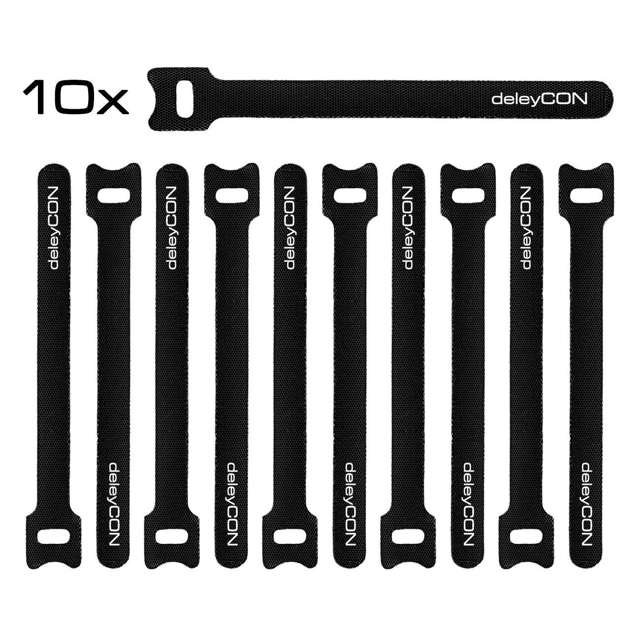 deleyCON 100x Klett Kabelbinder Kabel Band Klettband Klettbinder Klettverschluss