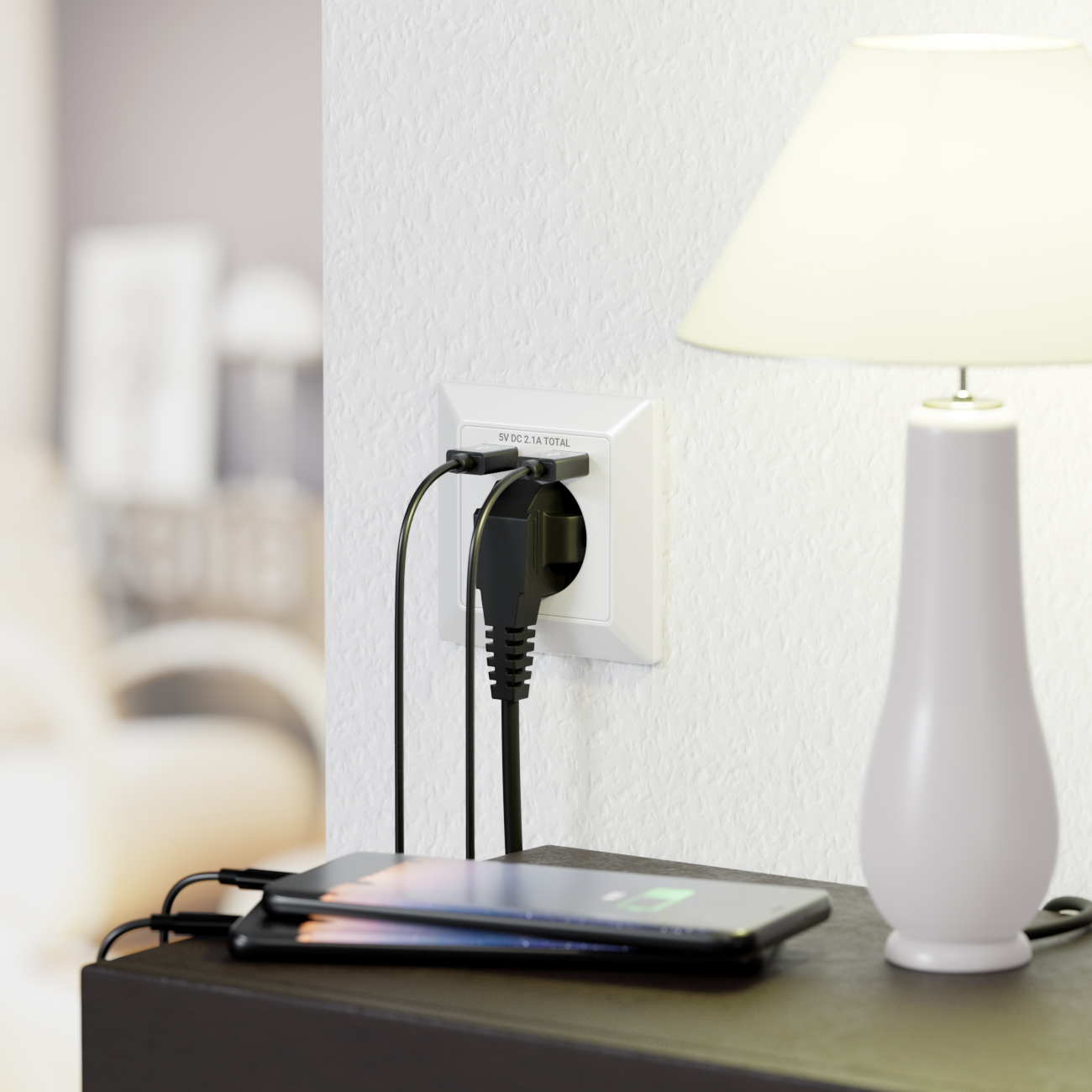 4x Steckdose mit USB Wandsteckdose Unterputz 2x USB Buchse Strom Ladegerät Dose | eBay
