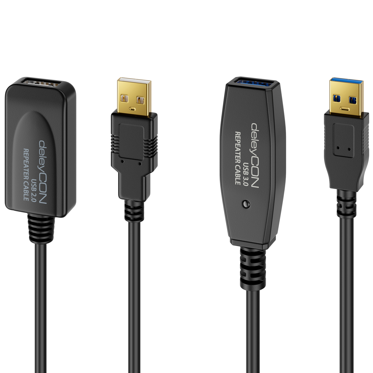 DeleyCON Aktives USB 2.0 Kabel 15m – Mit Signalverstärker Für Drucker & Scanner