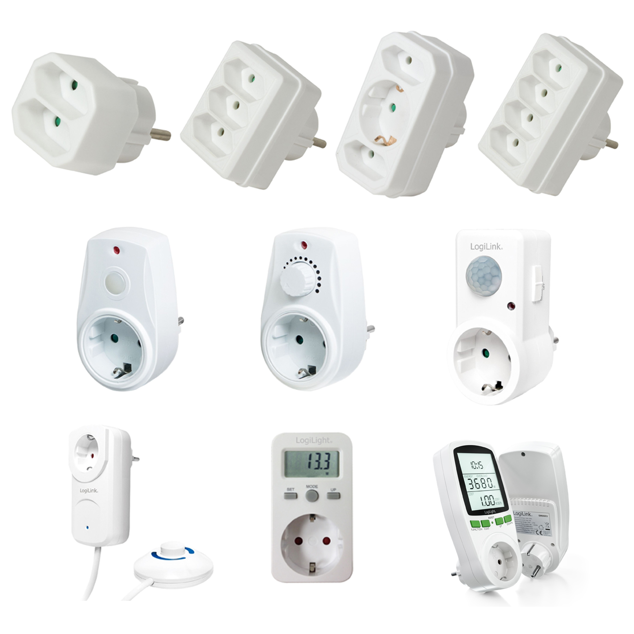 4-Fach Eurostecker Spezial 2 Eurobuchse+2 Schuko Mehrfachstecker Steckdose .vzYL