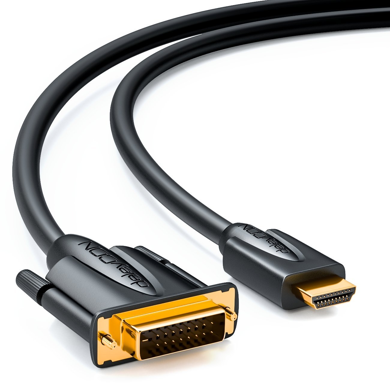 deleyCON 2m HDMI Kabel auf DVI Kabel 24+1 FULL HD 1080p PC Monitor ...