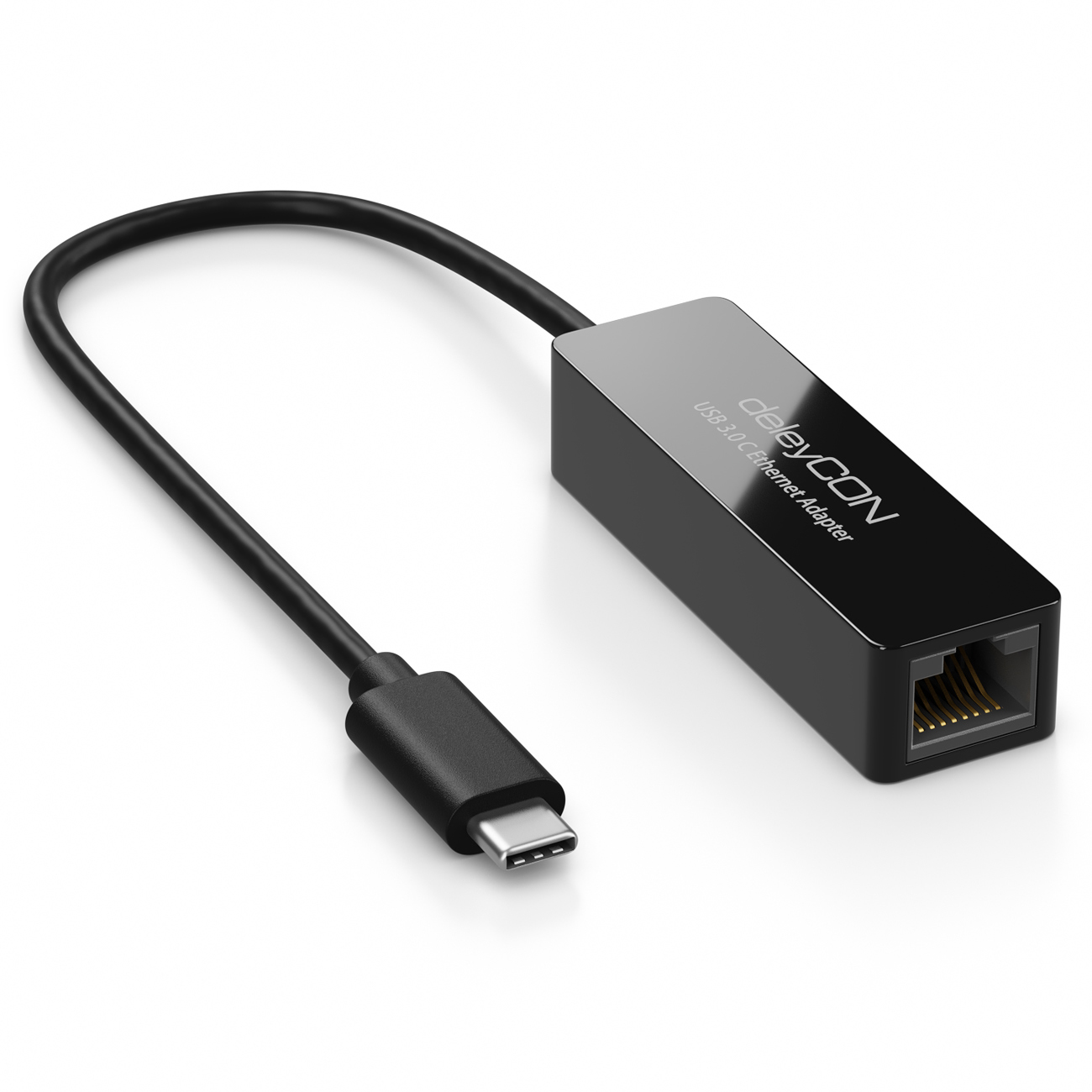deleyCON USB C LAN Adapter USB Netzwerk Adapter Kabel DSL Gigabit USBC